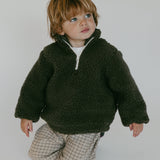 Sherpa Quarter Zip Pullover- Olive