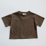 Boxy Graphic Tee- Slow Days- Brown