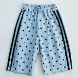 Polka Dot Racer Pants - Light Blue