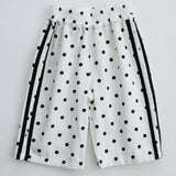 Polka Dot Racer Pants - White