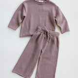 Knitted Cotton Top- Dusty Purple