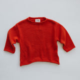 Knitted Cotton Top- Red