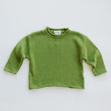 Knitted Cotton Top- Pea Green