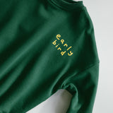 Graphic Crewneck- Early Bird- Green