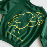 Graphic Crewneck- Early Bird- Green
