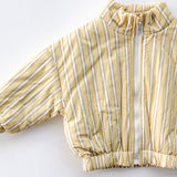 Striped Cotton Bomber- Yellow