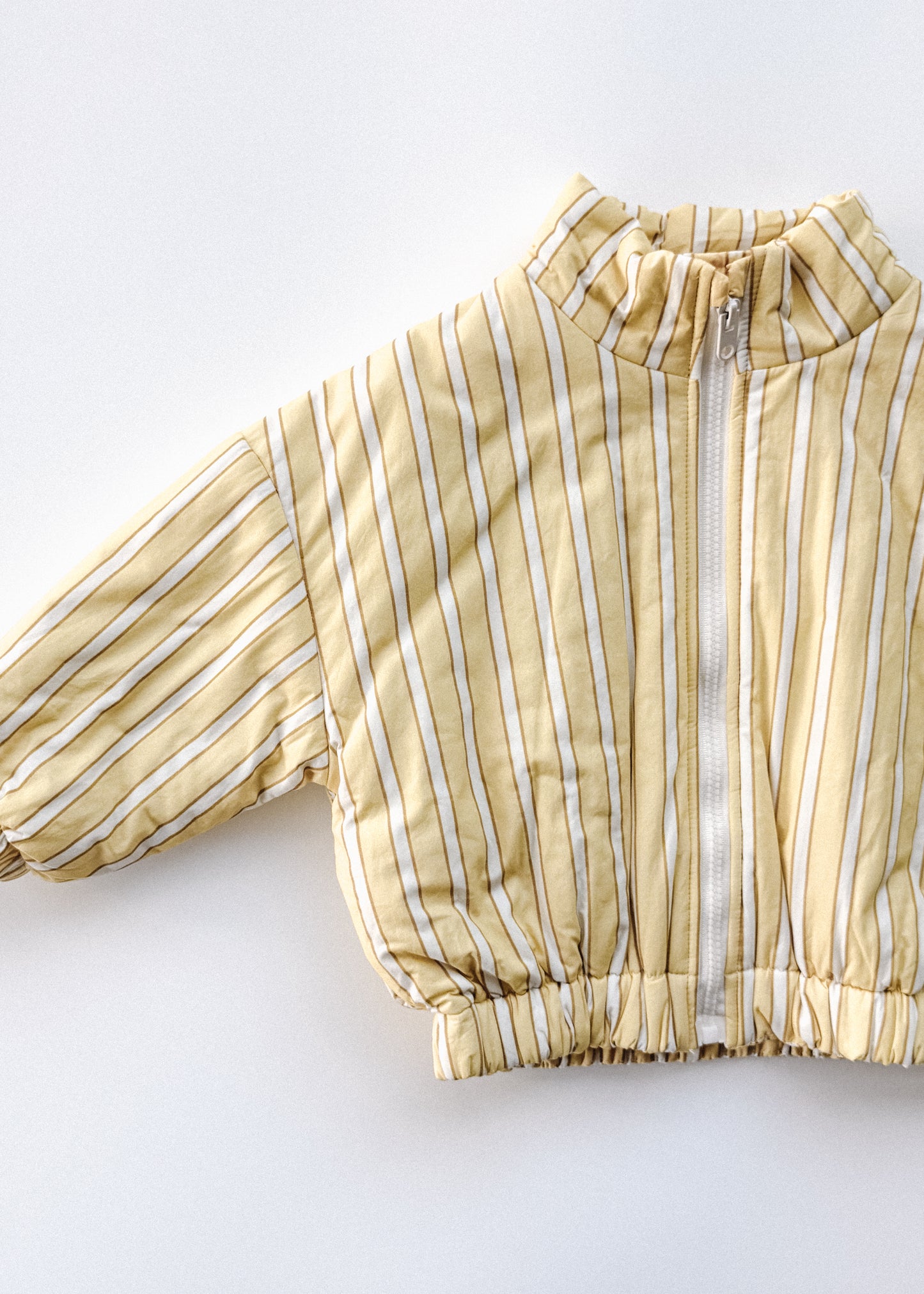Striped Cotton Bomber- Yellow