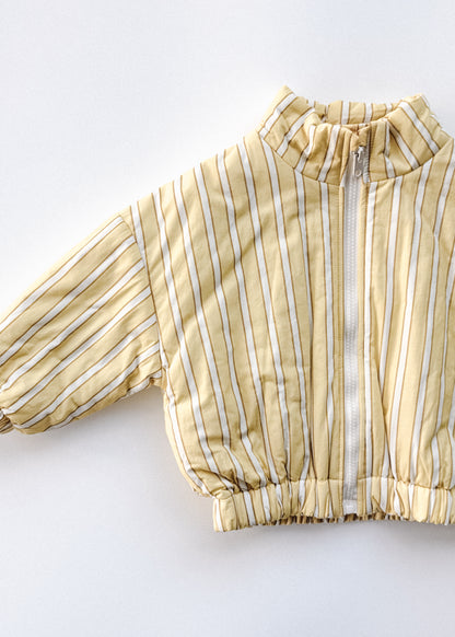 Striped Cotton Bomber- Yellow