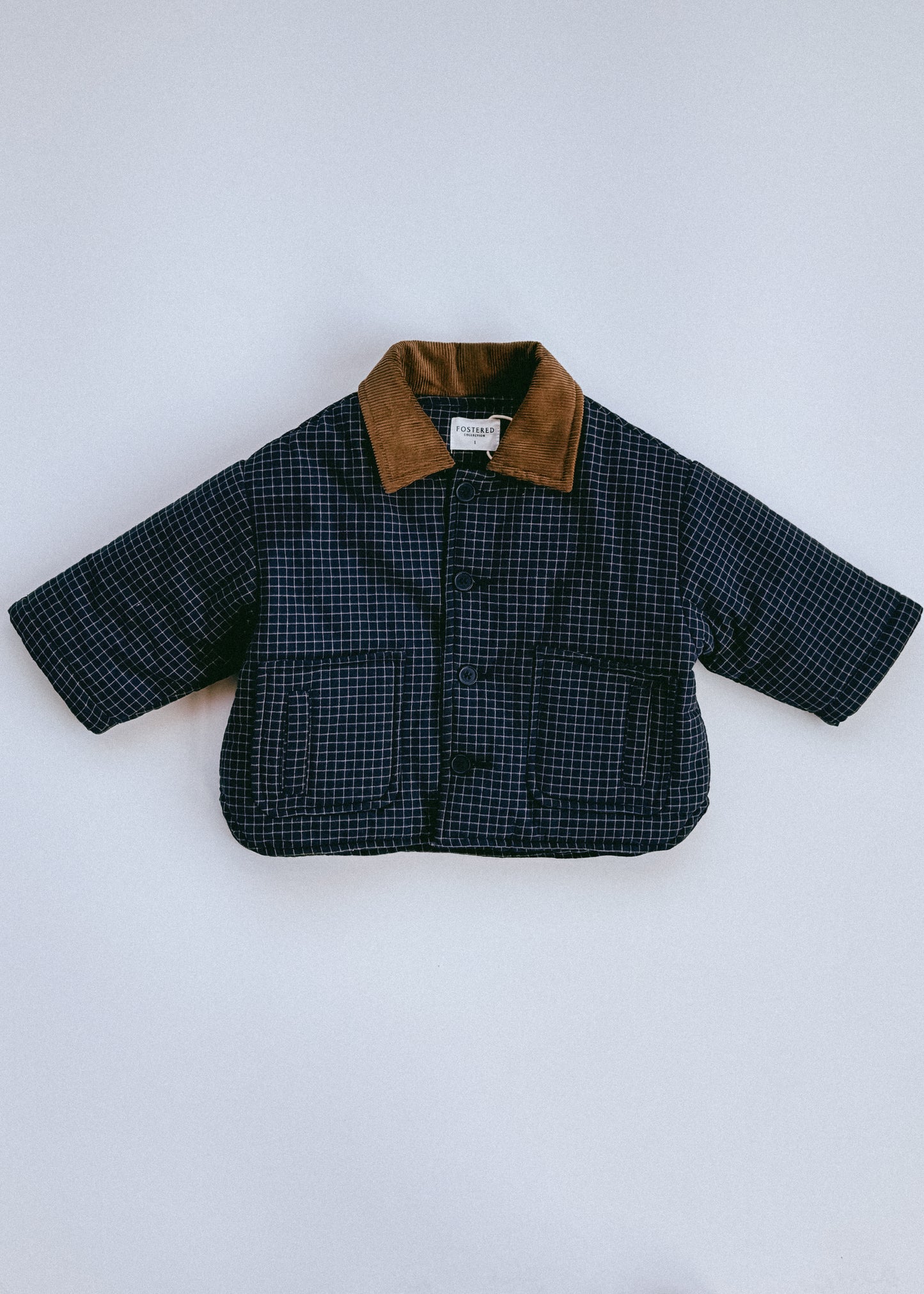 Check Barn Coat- Navy
