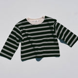 Heavyweight Striped Long Sleeve- Black