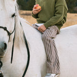 Knitted V-Neck Sweater- Olive