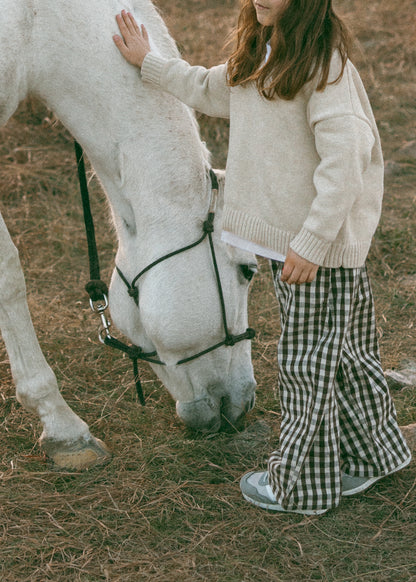 Soft Gingham Pants- Brown