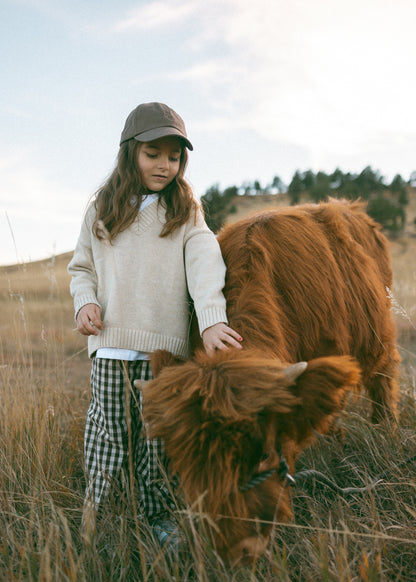 Soft Gingham Pants- Brown