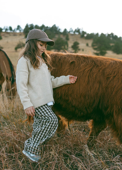 Soft Gingham Pants- Brown