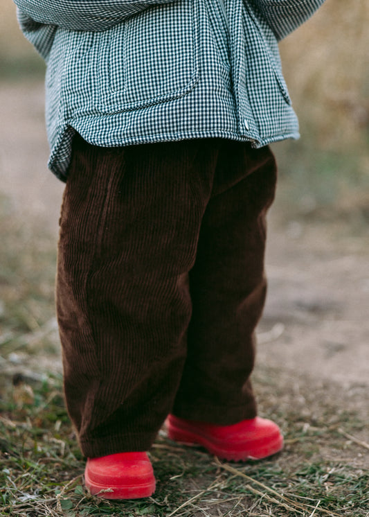 Baggy Cord Pants- Chocolate