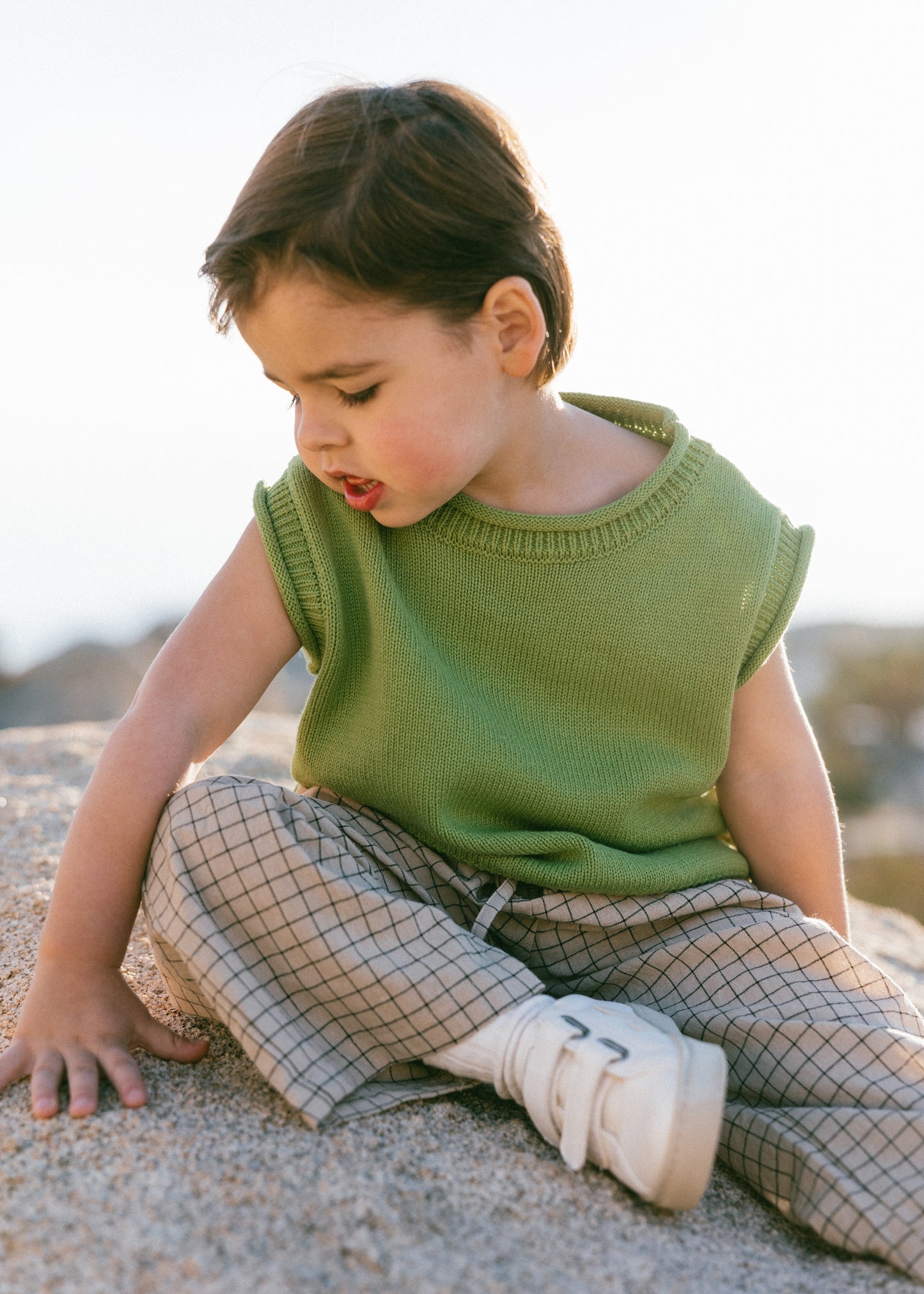 Sweater Vest- Pea Green