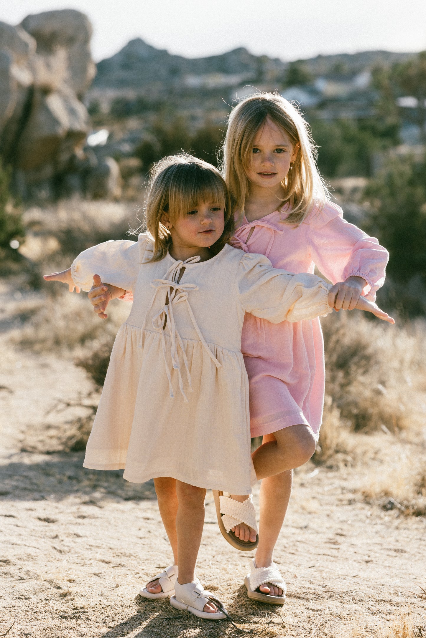 Front Tie Dress- Cream