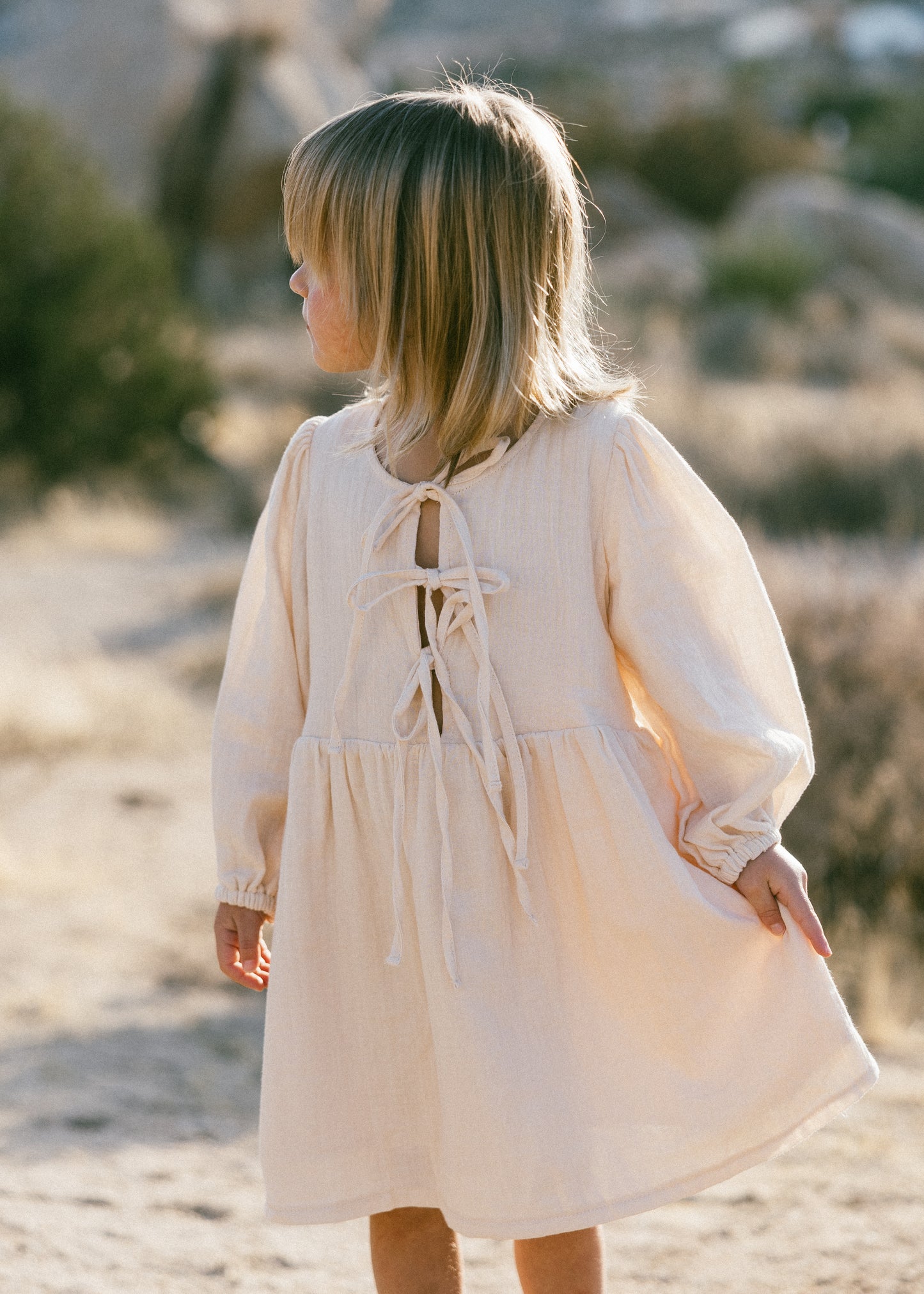 Front Tie Dress- Cream