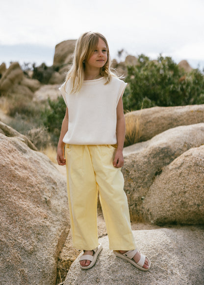 Pleated Twill Pant- Butter