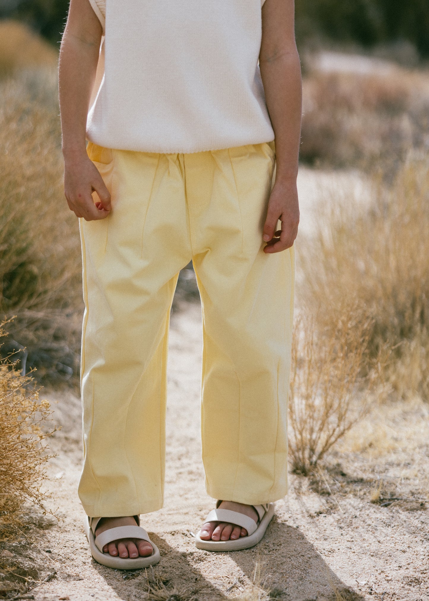 Pleated Twill Pant- Butter