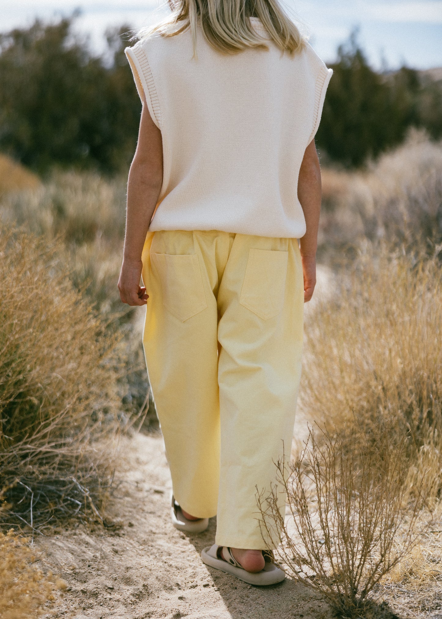 Pleated Twill Pant- Butter