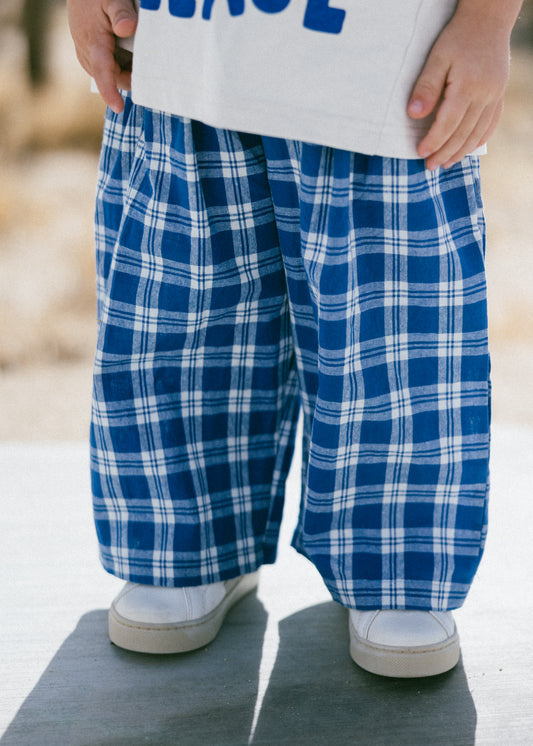 Plaid Pant- Blue