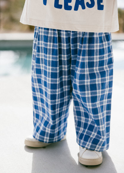 Plaid Pant- Blue