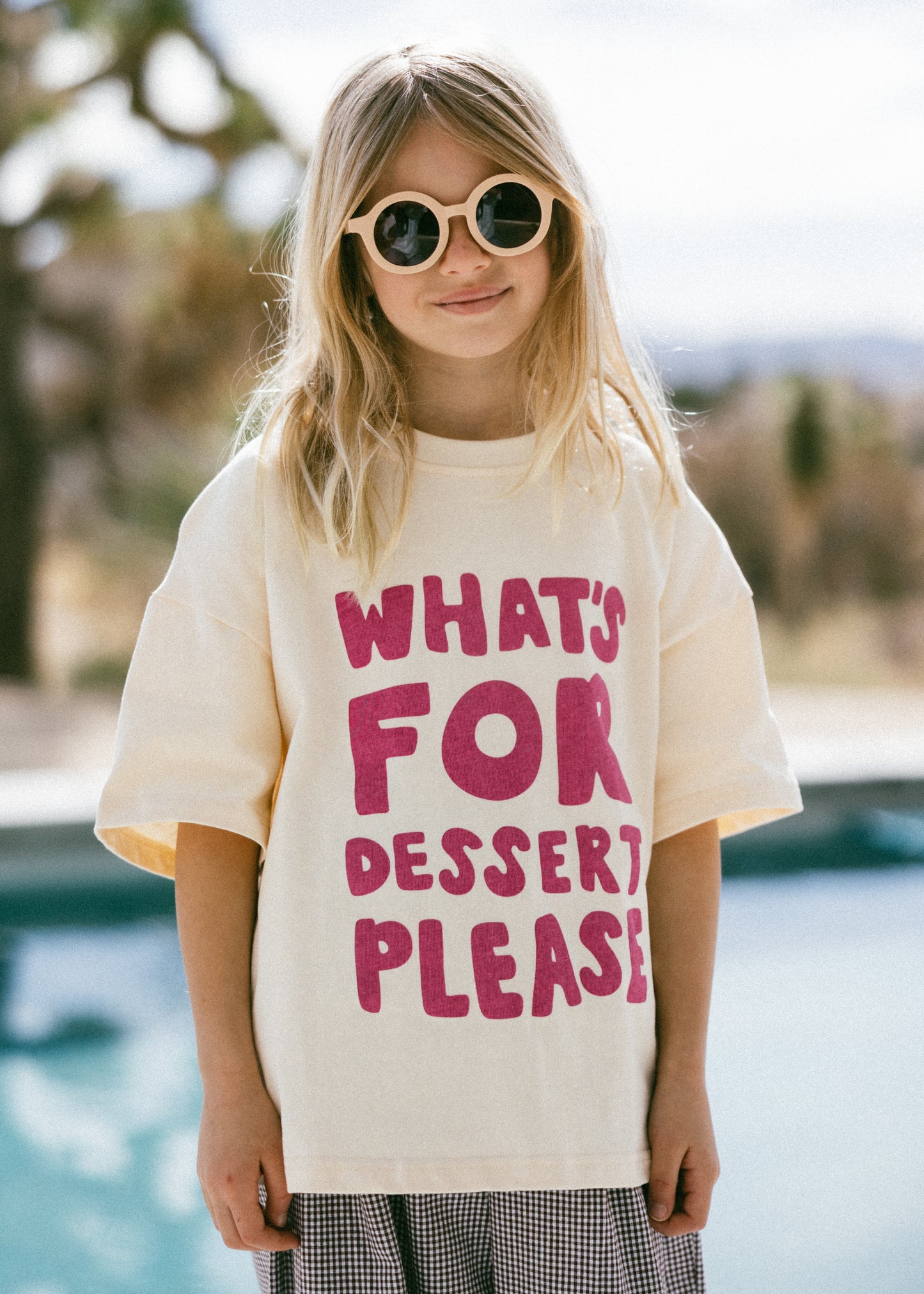 Oversized Graphic Tee- Dessert- Magenta