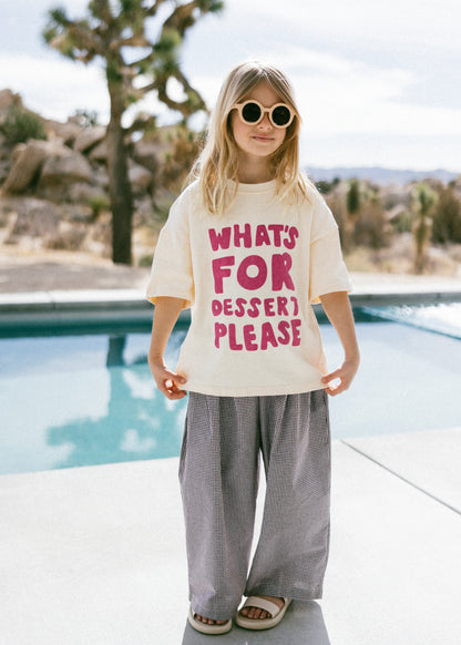 Oversized Graphic Tee- Dessert- Magenta