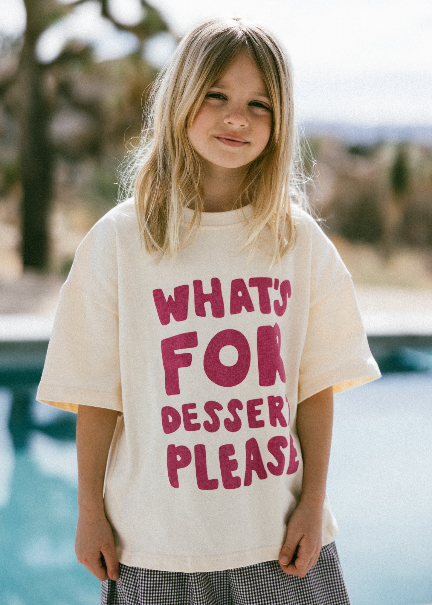 Oversized Graphic Tee- Dessert- Magenta