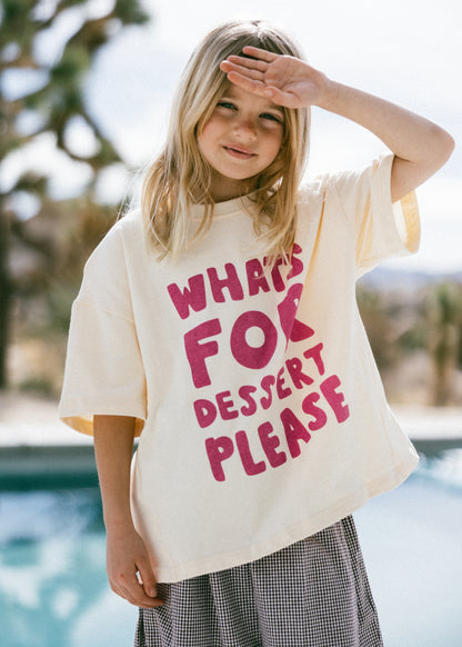 Oversized Graphic Tee- Dessert- Magenta