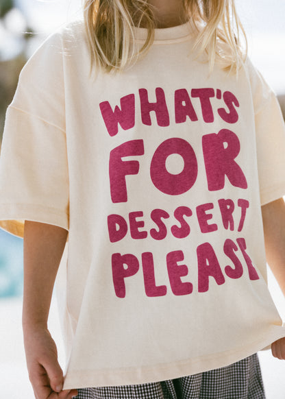 Oversized Graphic Tee- Dessert- Magenta