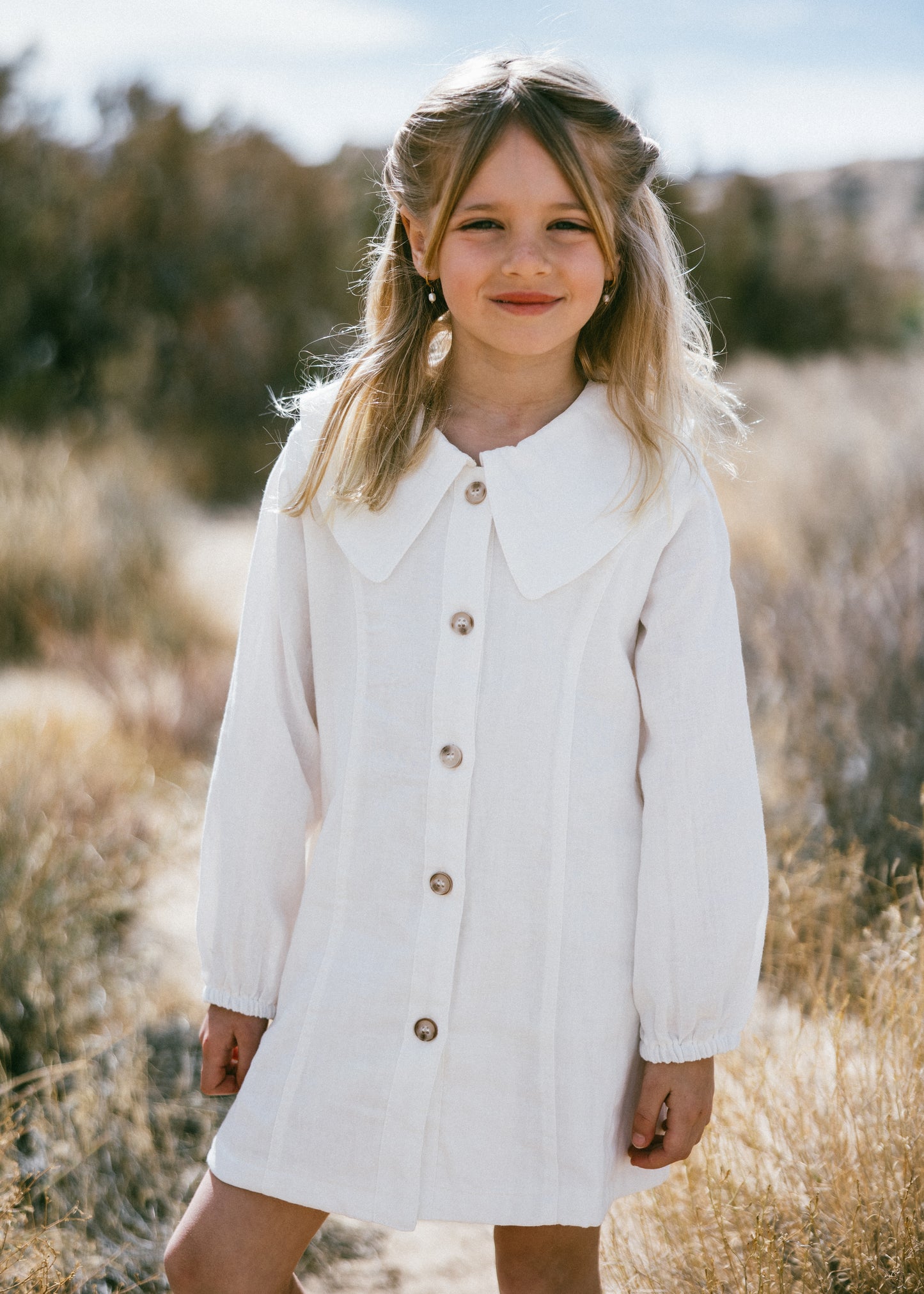 Muslin Button Down Dress- White