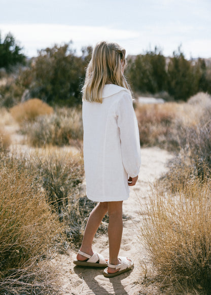 Muslin Button Down Dress- White