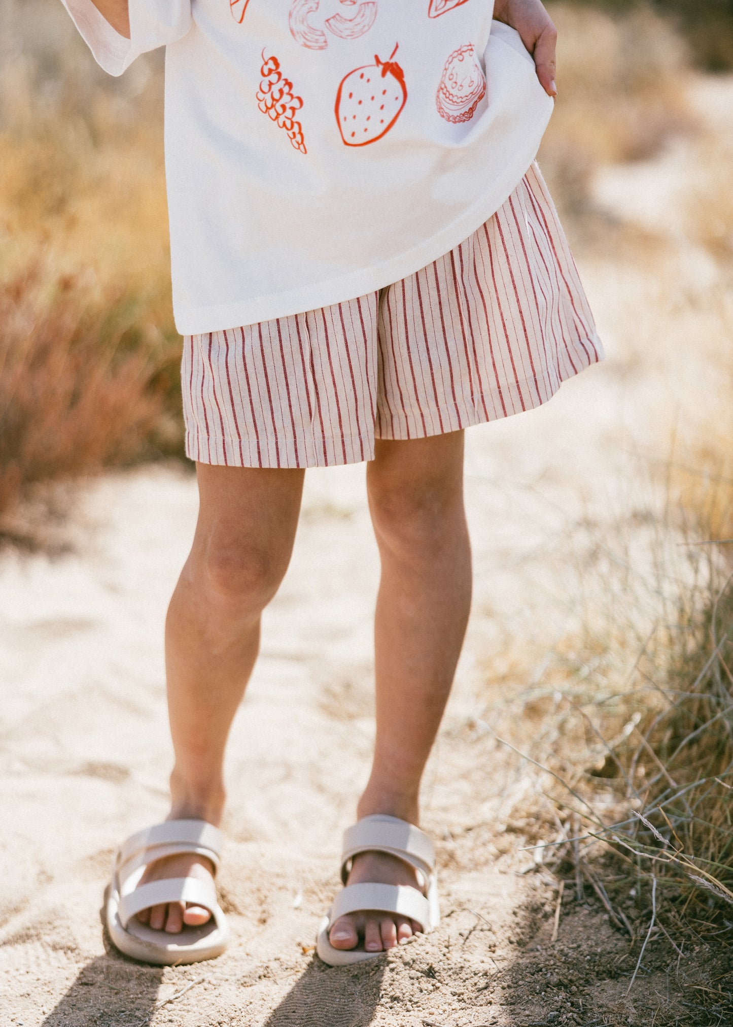 Striped Shorts- Red