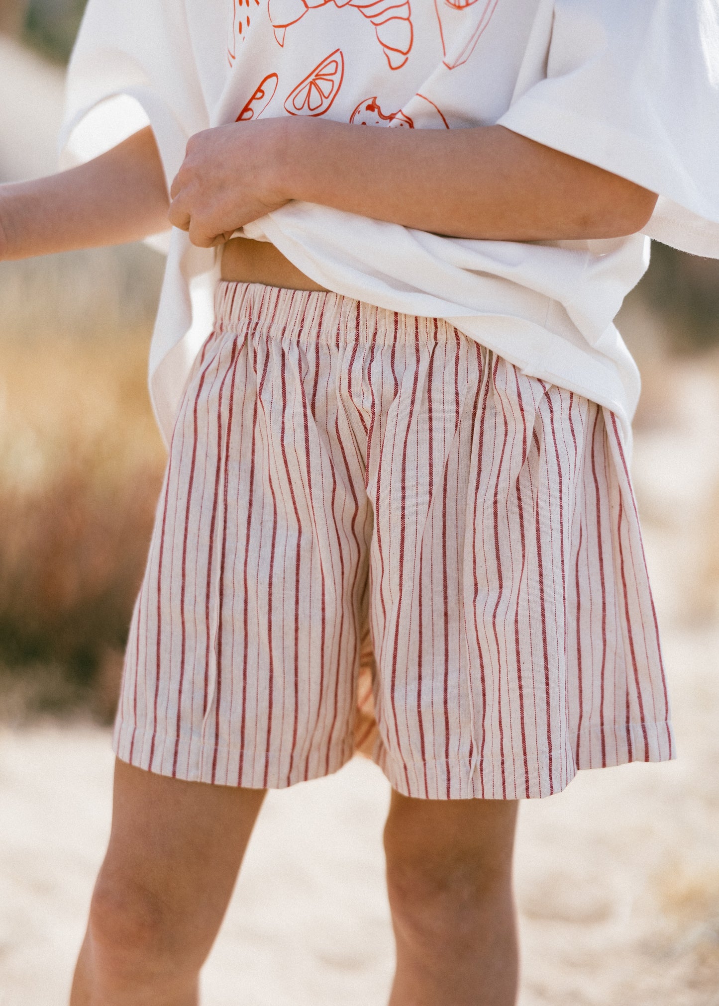 Striped Shorts- Red