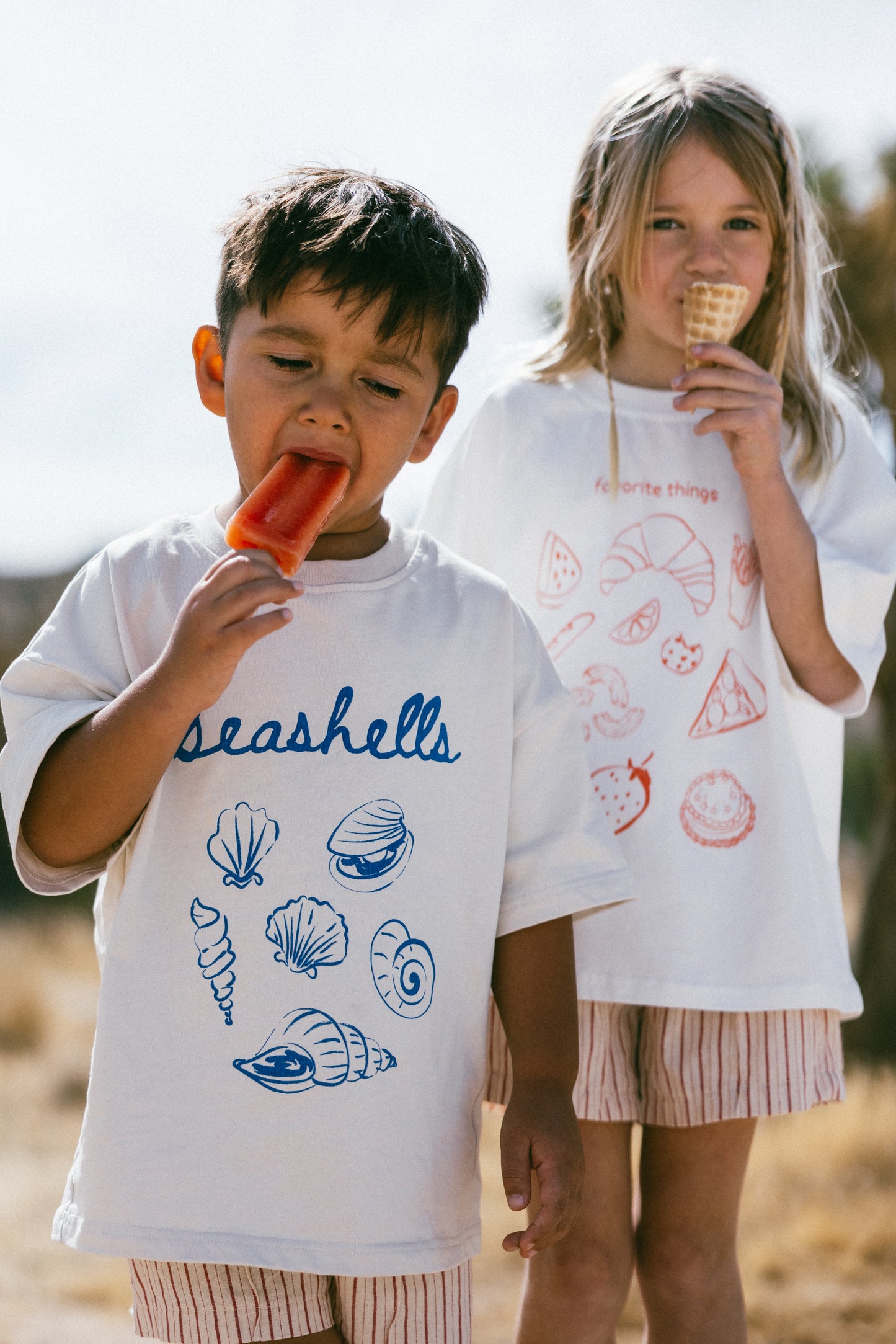 Oversized Graphic Tee- Seashells