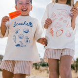 Cotton/Linen Striped Shorts- Red
