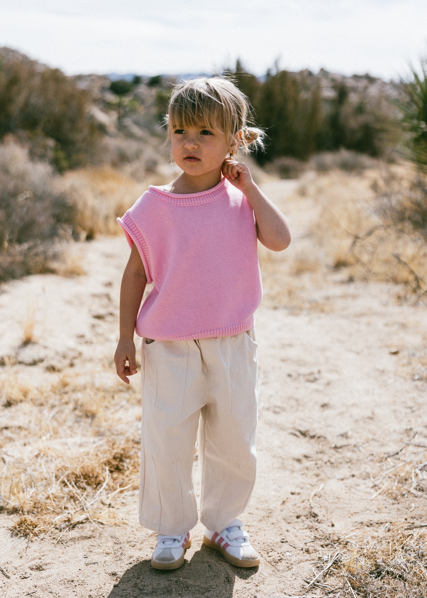 Pleated Twill Pant- Ivory