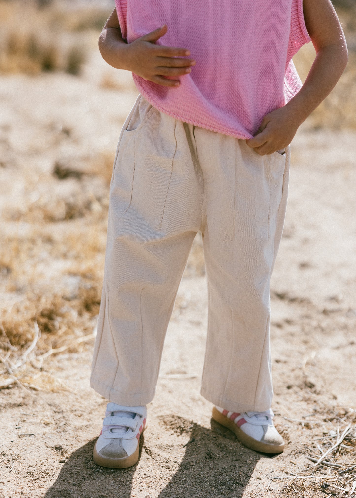 Pleated Twill Pant- Ivory