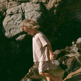 Single Stripe Terry Shorts- Sand