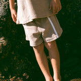 Single Stripe Terry Shorts- Sand