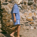 Racer Terry Shorts- Blue Poppy
