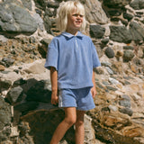 Racer Terry Shorts- Blue Poppy