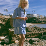 Racer Terry Shorts- Blue Poppy