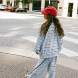 Lightweight Striped Pants - Light Blue