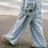 Lightweight Striped Pants - Light Blue