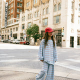 Lightweight Striped Pants - Light Blue