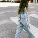 Lightweight Striped Pants - Light Blue