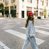 Lightweight Striped Pants - Light Blue
